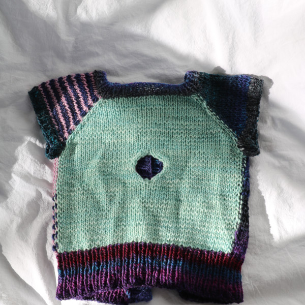 Holey tee - Blue and pink