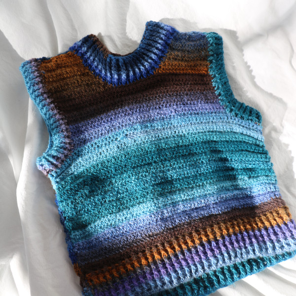 Variegated vest - Blue and brown